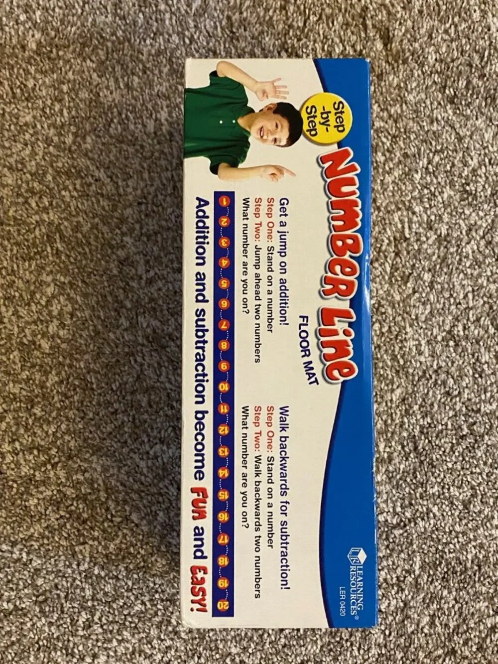 New Unopened learning Resources Step-by-Step Number Line 1-20 Floor Mat 20''x1''